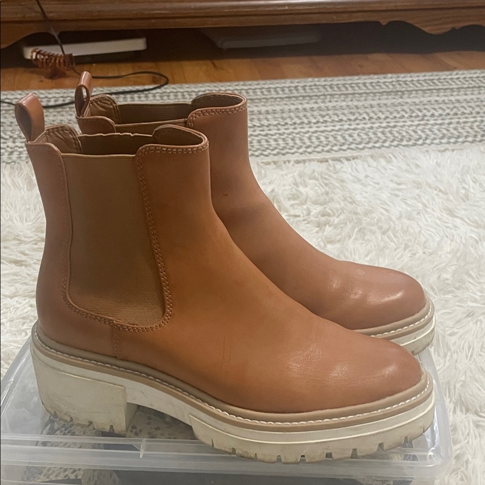 Nordstrom Open Edit Stylish Tan Ankle Boots